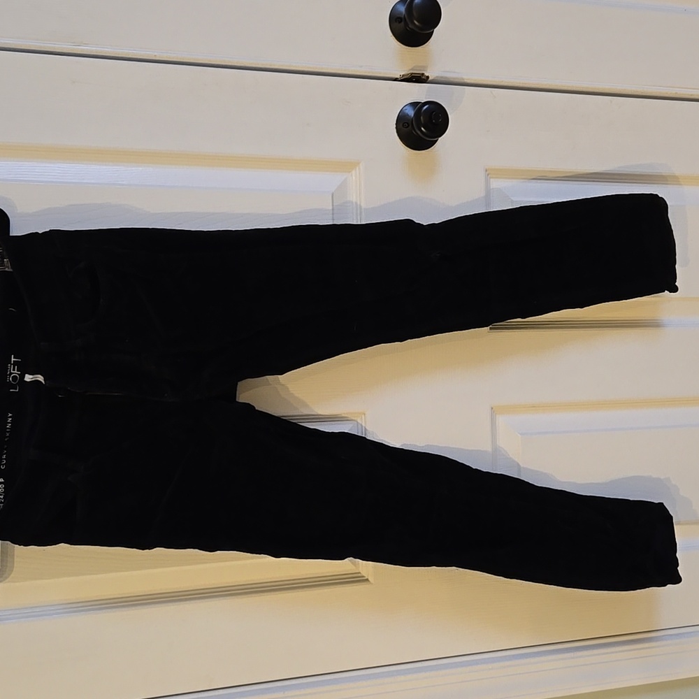 Ann Taylor Loft  black corduroy skinny pants